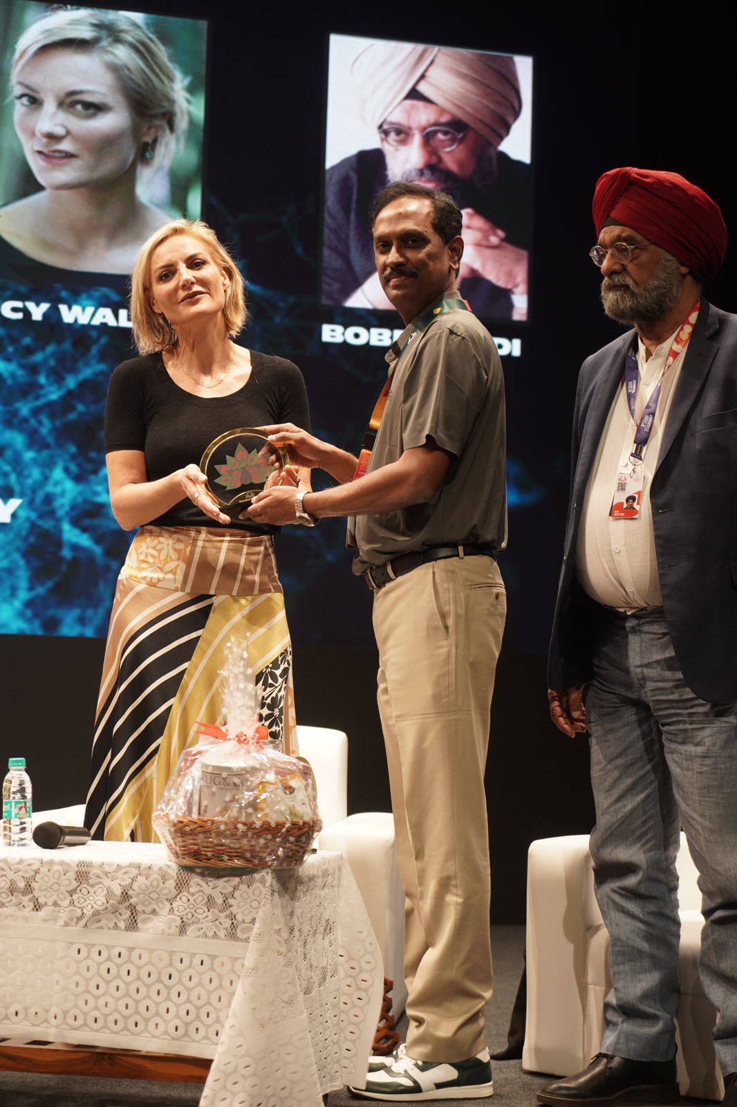 Lucy Walker, English Film Director with D. Ramakrishnan (GM, P&A & CEO, IFFI & IB) at the 'Stories that Travel' panel discussion